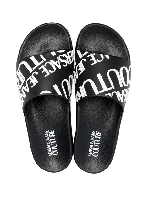 green jeans versace|Versace Jeans couture slides.